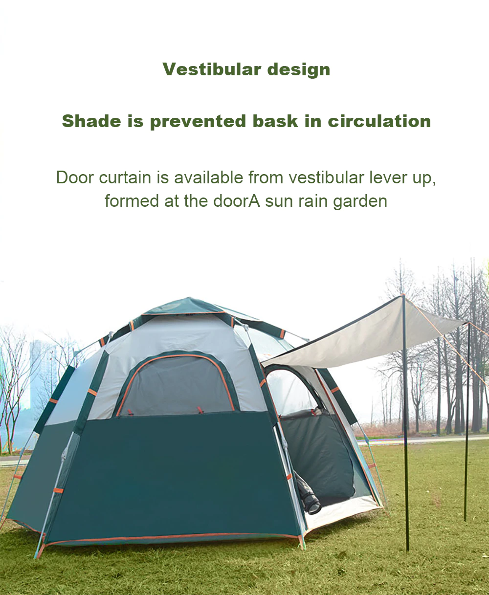 Cheap Goat Tents Automatic Camping Tent For Outdoor Camping Hiking Hexagon Tent Waterproof Big Space Travel Tent Hight Quality Camping Shelters   